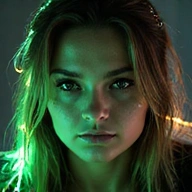 Professional gamer portrait with glowing lines